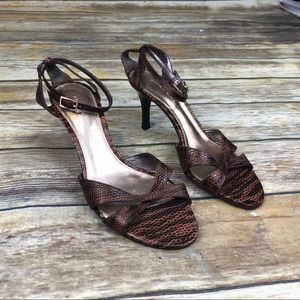 Antonio Melani Brown Ankle Strap Heels Size 7.5 M
